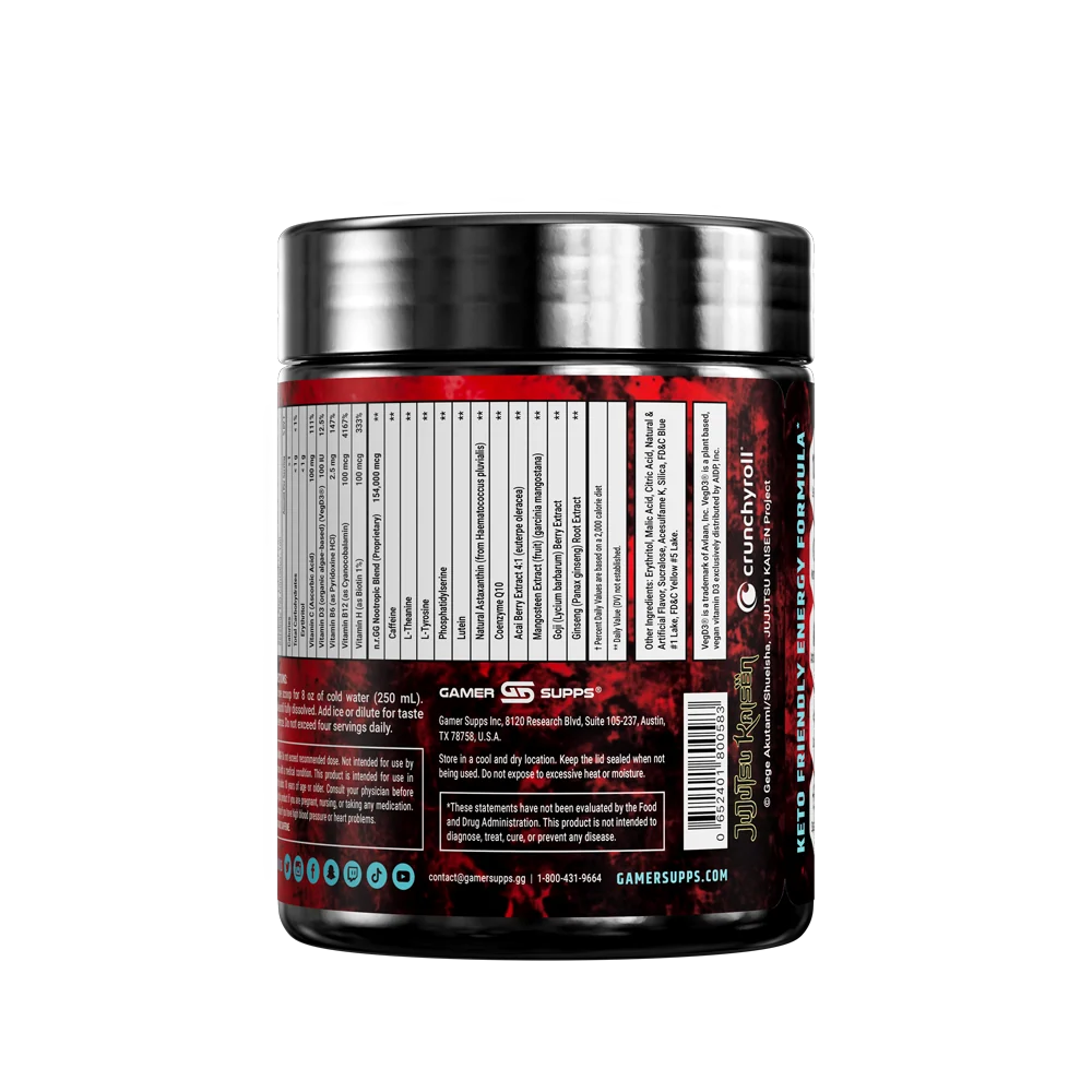 Gamer Supps x Jujutsu Kaisen Cursed Energy - 100 Servings - Image 4